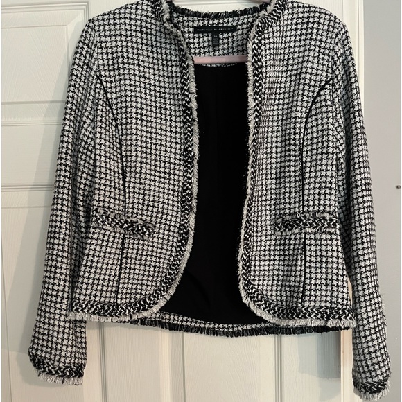 WHBM | Black & White Tweed Blazer w/ Metallic Threads - Picture 2 of 6